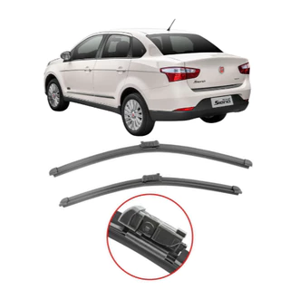PAR de Palhetas para Limpador de Parabrisa Dianteiro para Fiat Grand Siena 2012 Até 2023 em Oferta na Shopee