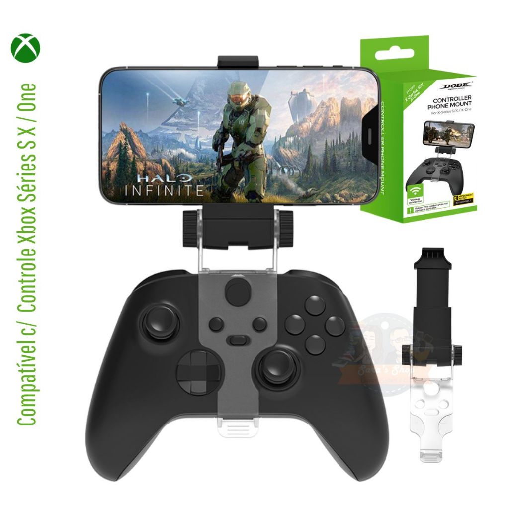 Suporte para celular controlador Xbox Series X alça ajustável clipe de suporte giratório