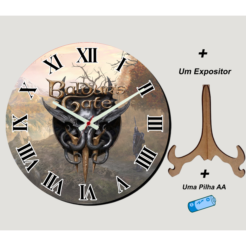 Relógio em MDF Decorativo Game, Tíbia, Mortal Kombat, Baldur's Gate ...