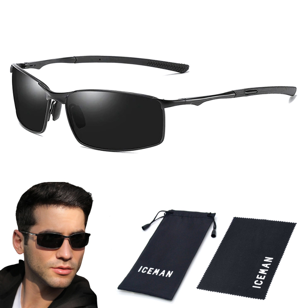 Óculos De Sol Óculos Escuros Masculino Polarizado Proteção UV400 Original Iceman 474