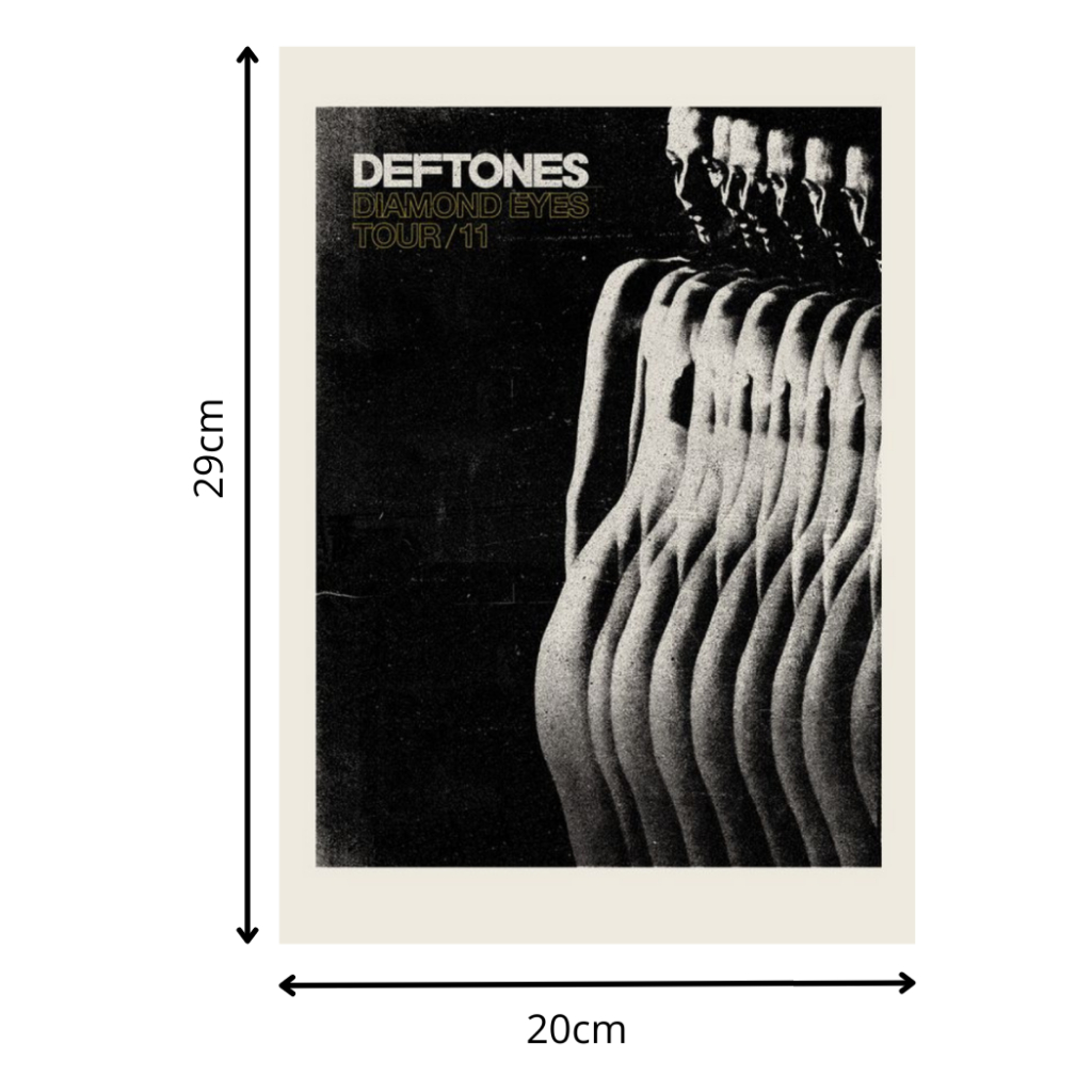 Pôster Banda Deftones – Metal | Tamanho A3 (29x42 cm) | Pôster