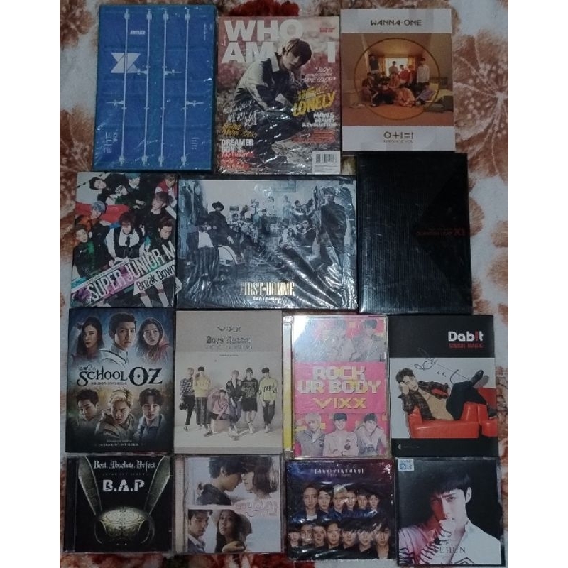 Coleção álbuns Kpop bts vixx exo b1a4 b.a.p knk Zea super junior wanna One x1 Shinee ost