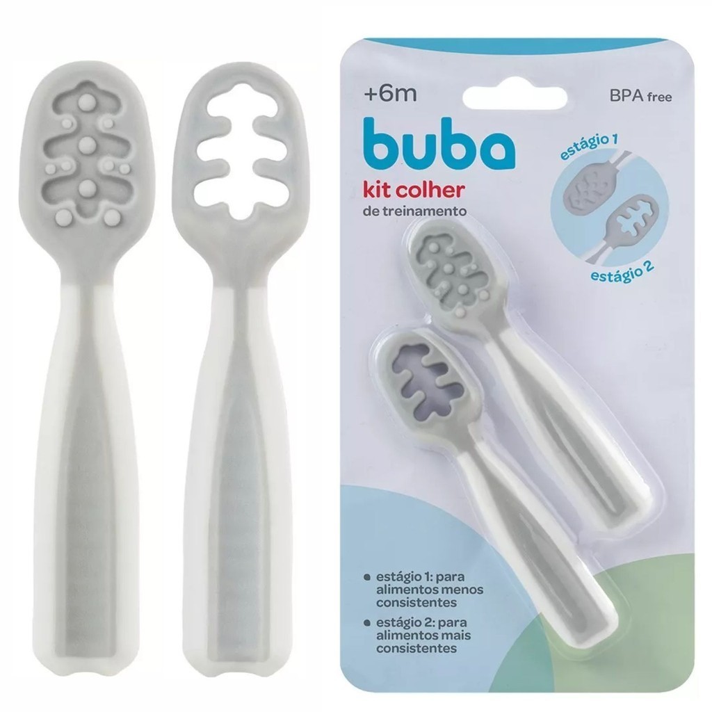 Kit Colher de Treinamento Alimentação Bebê Sozinho Introdução Alimentar ...