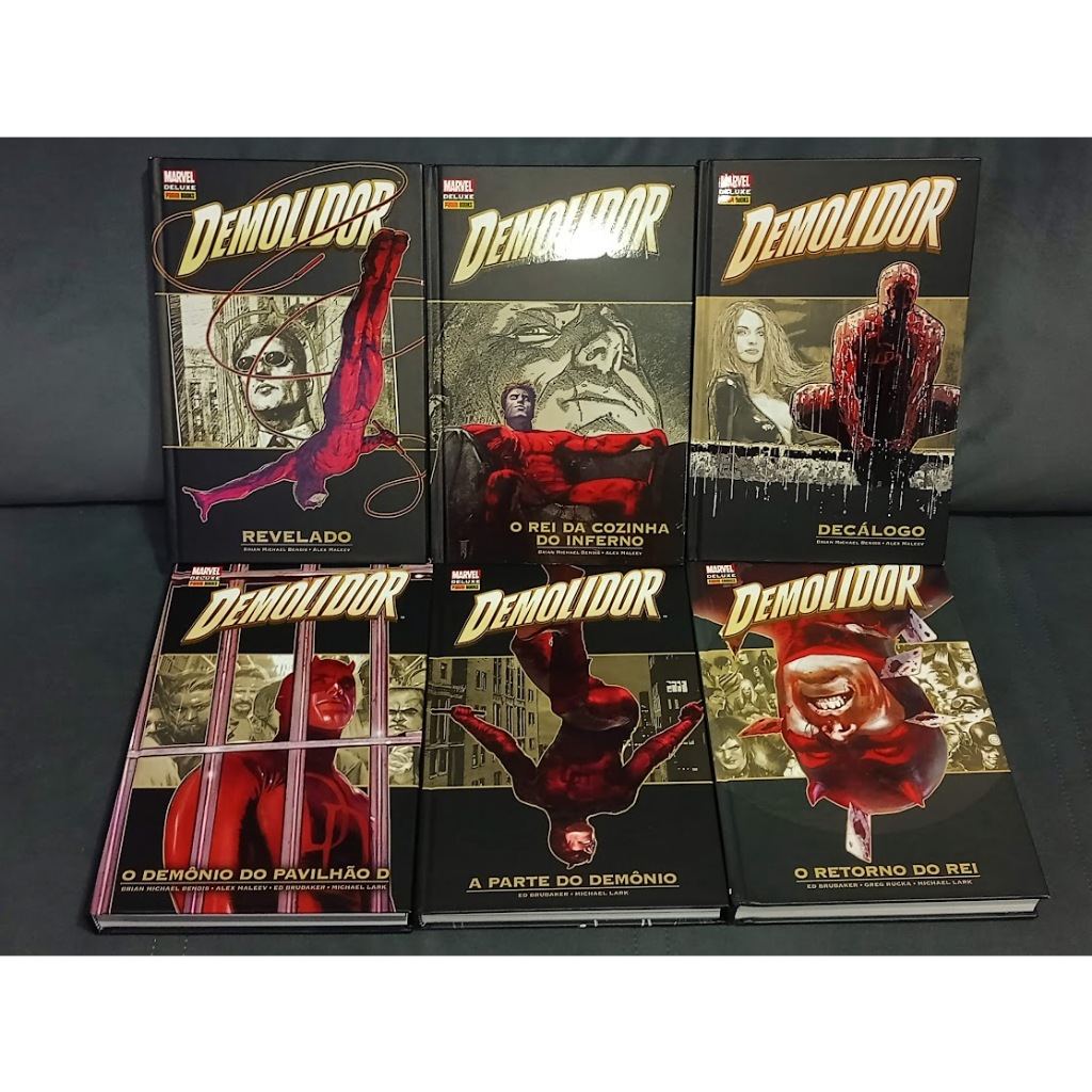 DEMOLIDOR POR BRIAN MICHAEL BENDIS ALEX MALEEV ED BRUBAKER MARVEL DELUXE 6 VOLUMES MARVEL RARIDADE