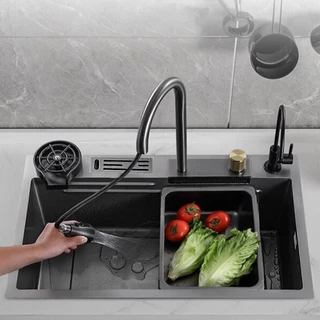 Cuba Cozinha Gourmet 304 Inox/ Ducha Horizontal Torneira Flexível+ acessor de luxe