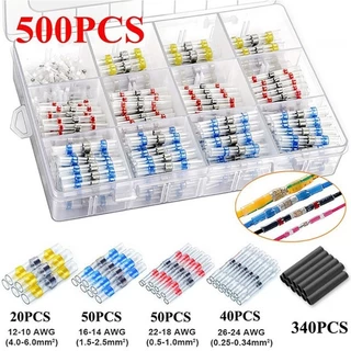 500 Pçs Kit De Conectores De Fio De Vedação De Solda / Terminal Elétrico De Fio Termo Retráti