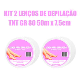 KIT 2 ROLOS TNT PARA DEPILAÇÃO 7,5 CM GR 80 50 METROS - ENVIO RAPIDO 24 HORAS