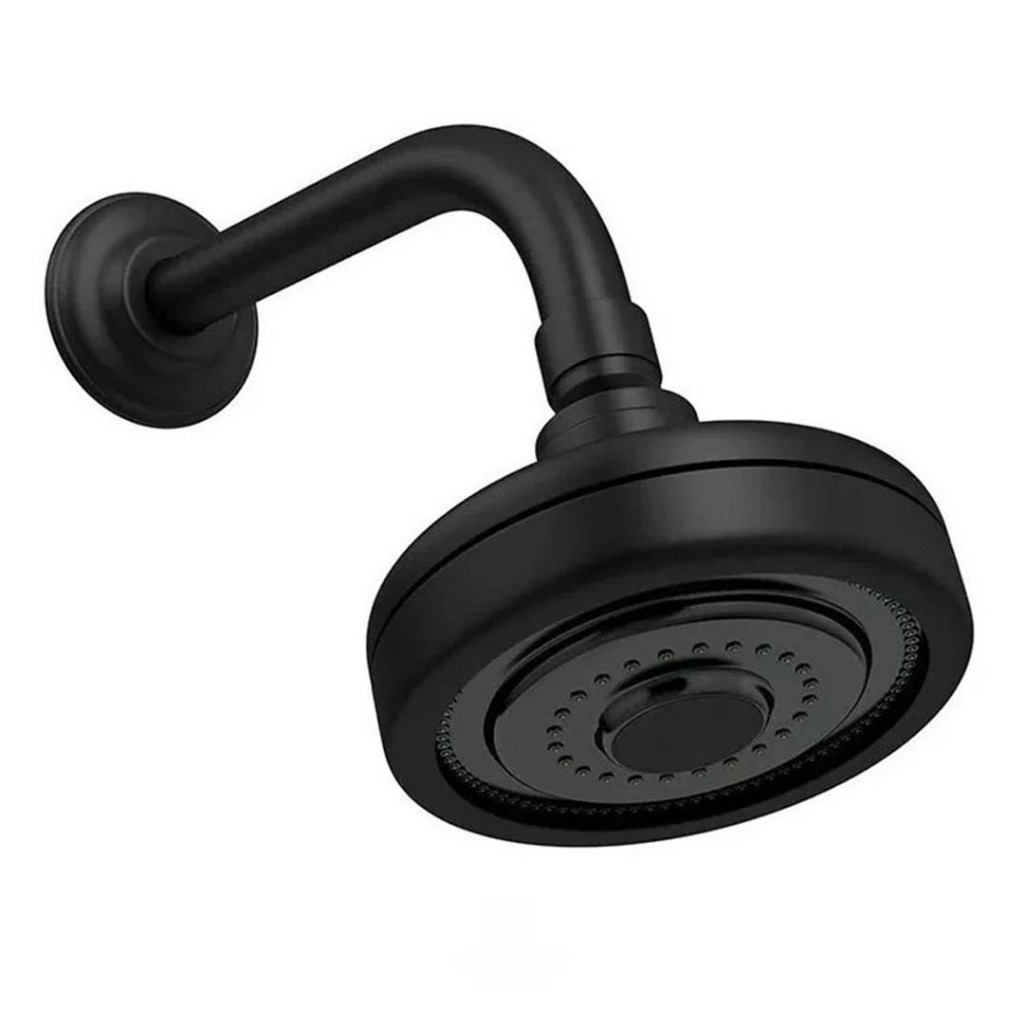 Chuveiro Ducha Auto Limpante Redondo Preto Black Articulável Solar ou a Gás