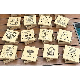 Kit 12 Caixas em MDF Decoradas 15x15x5 Tema Dia dos Namorados Sortidas