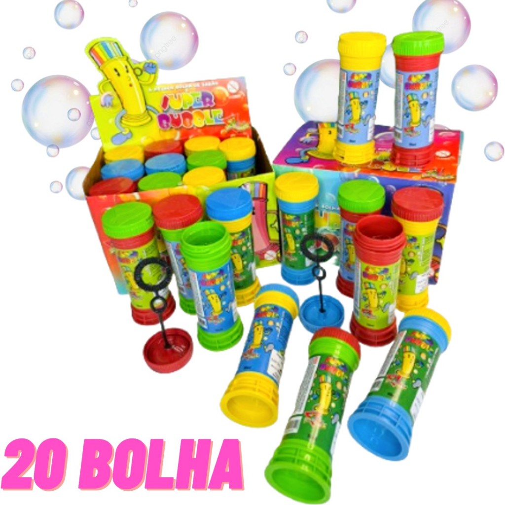 20 Bolha Sabão Bolinha p/ Kit Festa Lembrancinha Infantil Prenda