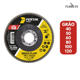Kit 10 Disco Flap 4.1/2 Grão 40, 50, 60, 80, 100 e 120 - Flap Disc Lixa Para Madeira e Ferro