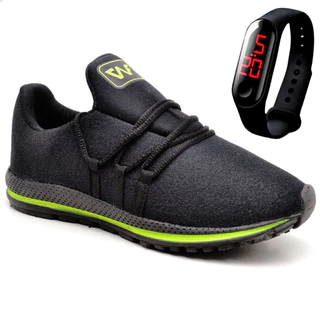 Tênis Masculino Tenis Feminino Confortável Academia Caminhada + Relógio