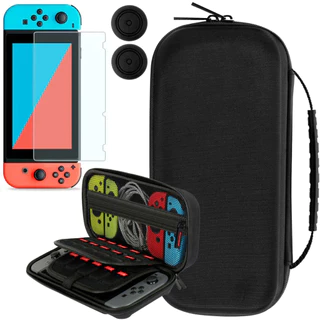 Case Capa Estojo + Película Vidro + 2 Grip Nintendo Switch