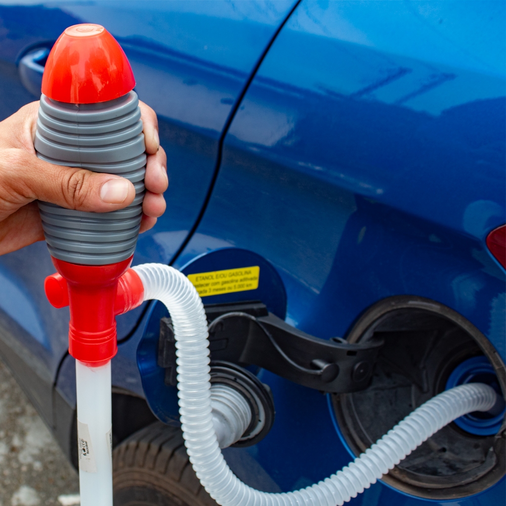 Bomba Sucção Manual Mangueira Transferência Óleo Etanol Água Gasolina
