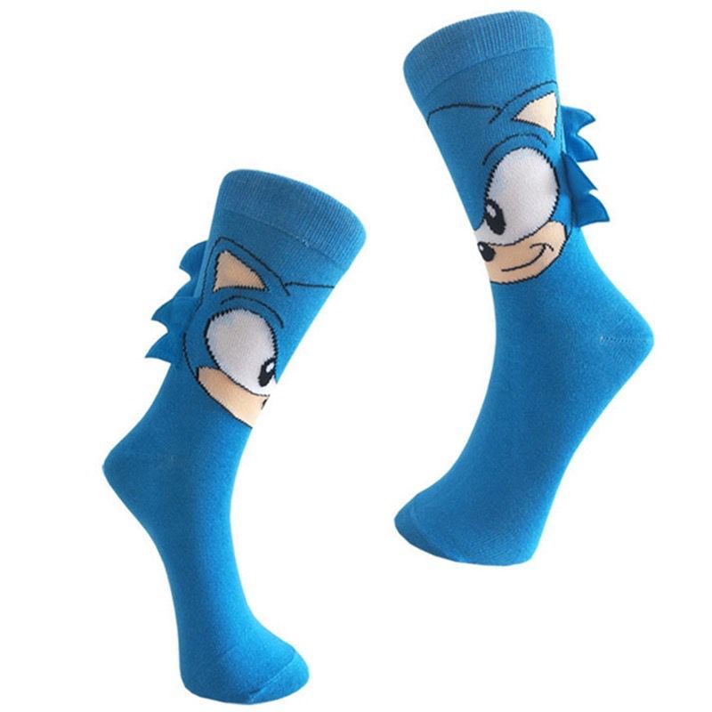 Meia Sonic Knuckles Tails cano médio cosplay
