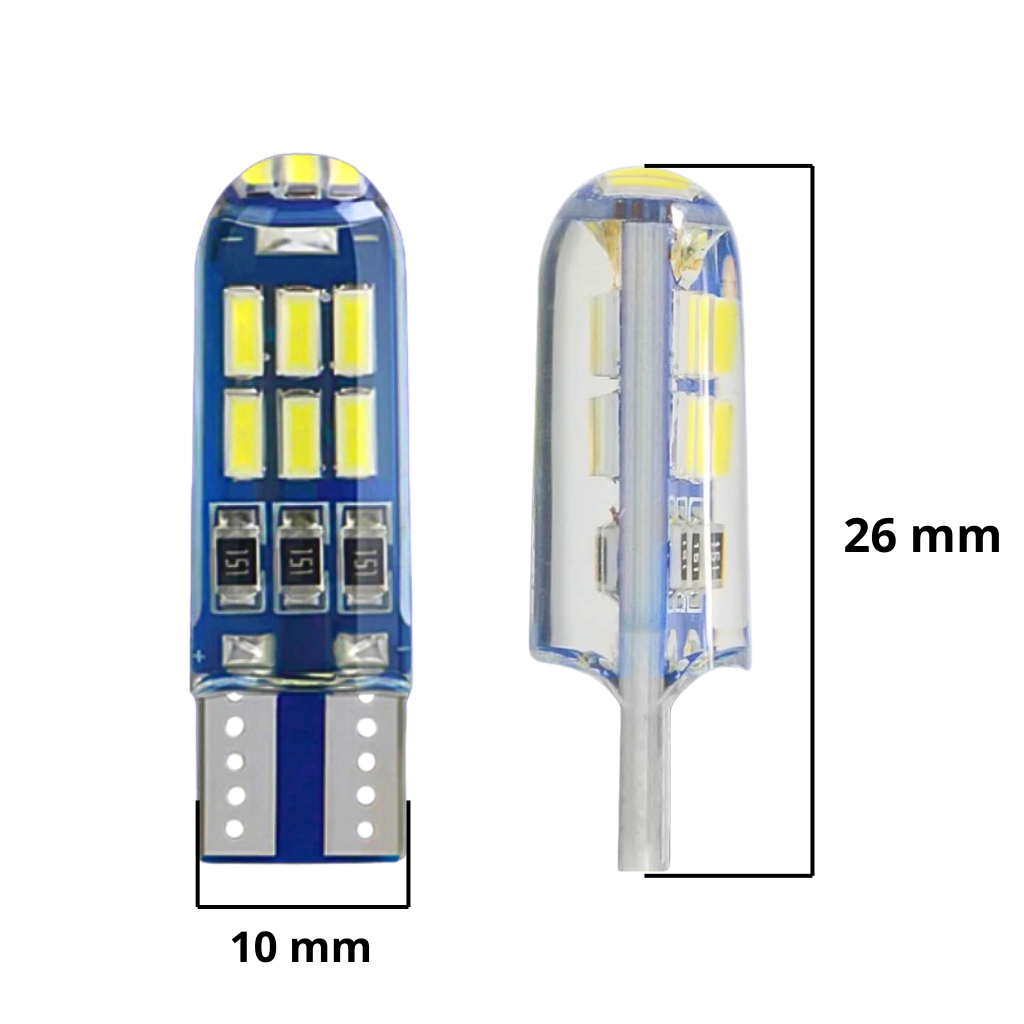 T10 15 Leds gel Lâmpada Led Azul Premium 12v 6000K W5W SMD