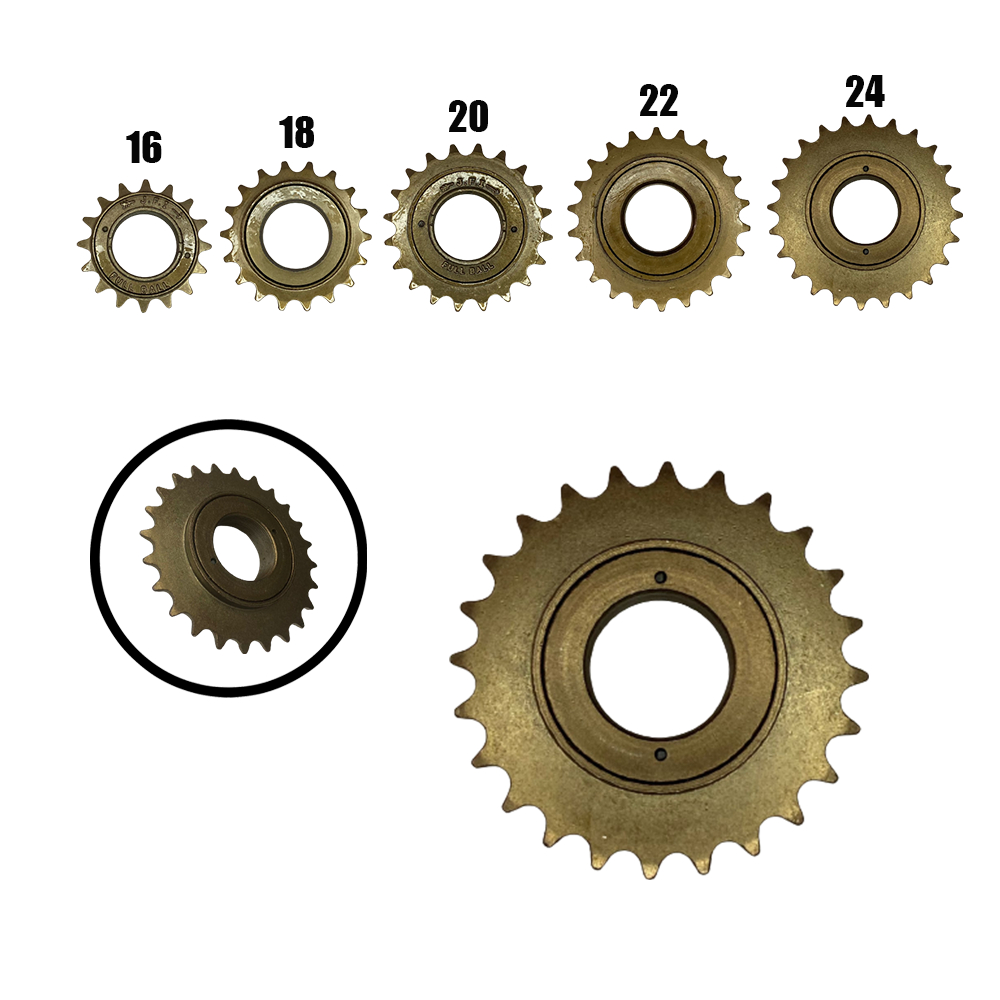 Catraca Roda Livre Para Bicicleta 16 / 18 / 20 / 22 / 24 Dentes Esferada Dourada Bike Sem Marcha