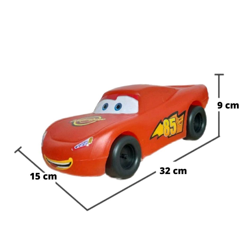 Relampago Mcqueen Carro de Brinquedo Grande 30cm Resistente de Plastico ...