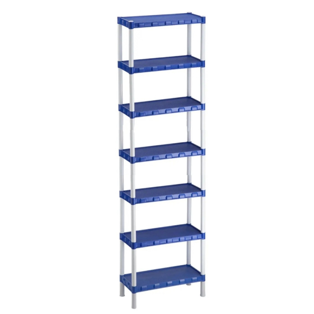 Estante plastica organizadora modular 07 prateleiras com pé lavanderia, cozinha