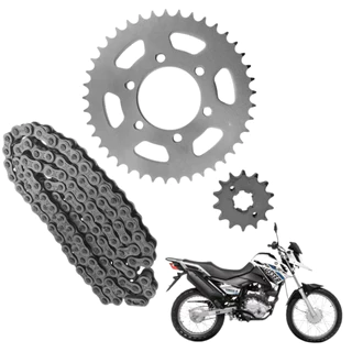 KIT RELAÇÃO XTZ CROSSER 150 2014 A 2023 TRANSMISSAO YAMAHA