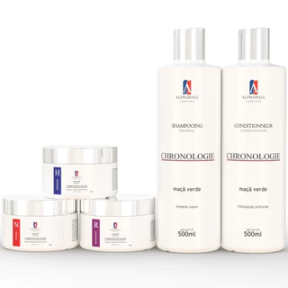 KIT 5 Cronograma Capilar Shampoo Condicionador Máscaras Hidratação Nutrição Reconstrução Completo