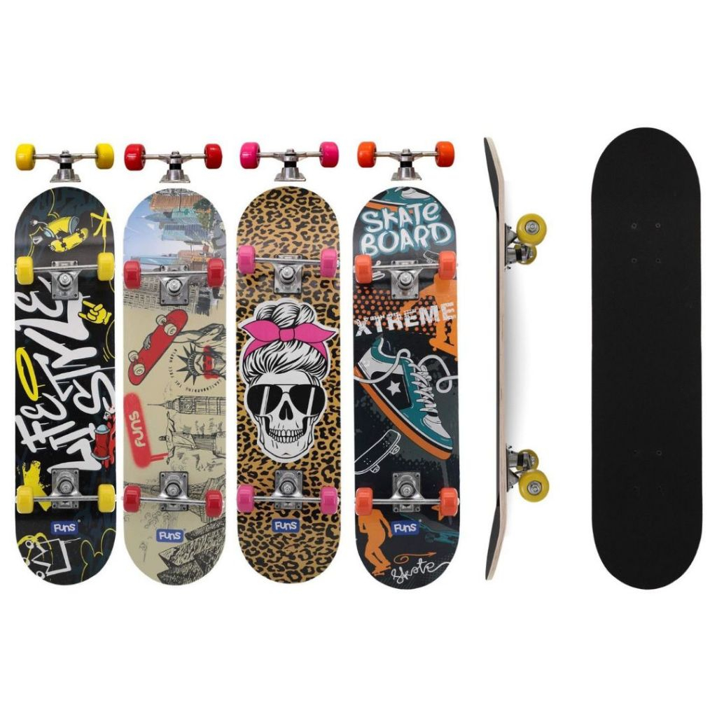 Skate Infantil Semi Profissional Shape Lixa Estampado Suporta até 50kg Menino e Menina