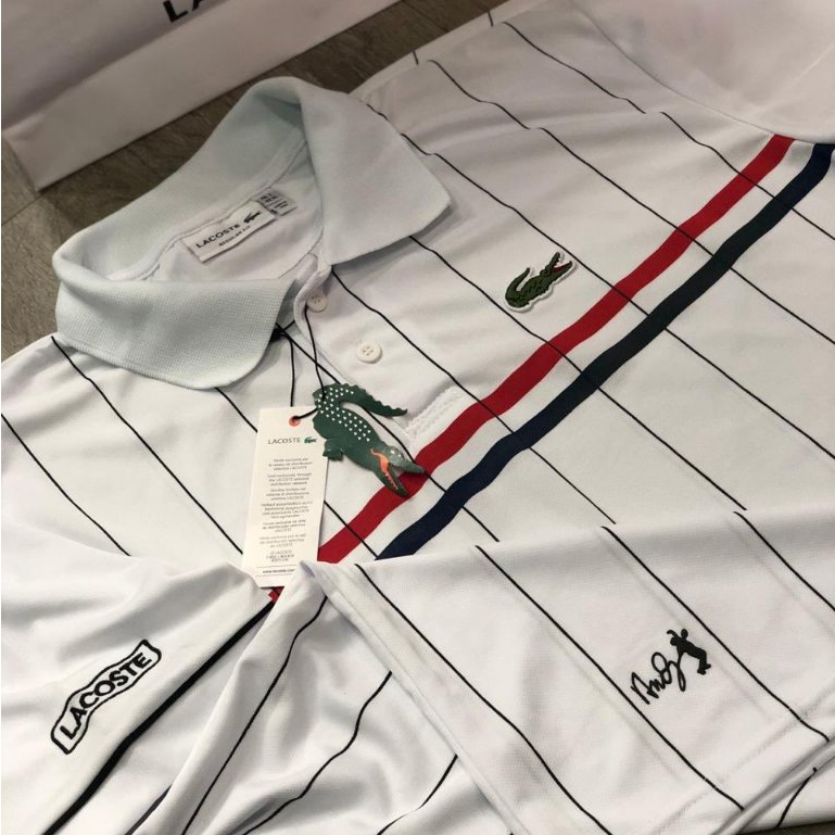 Camisa Polo Lacoste Francesa Ultra Dry Fit Estampa listrada Masculino A ...