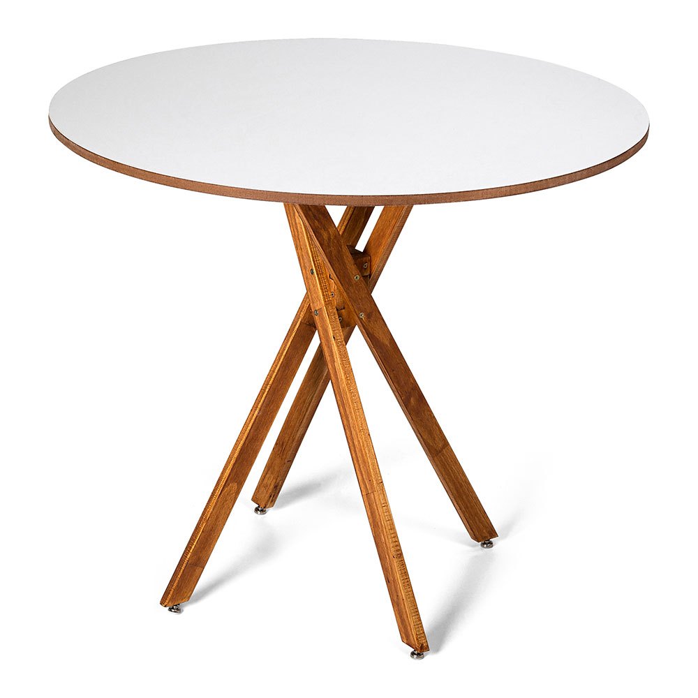 Mesa De Jantar Redonda 90cm - Picasso Cor Do Tampo Branco