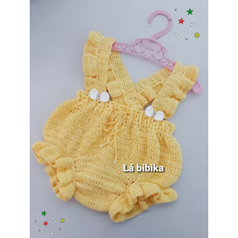 Jardineira Roupa Infantil De Croche Romper Jardineira Em Crochê