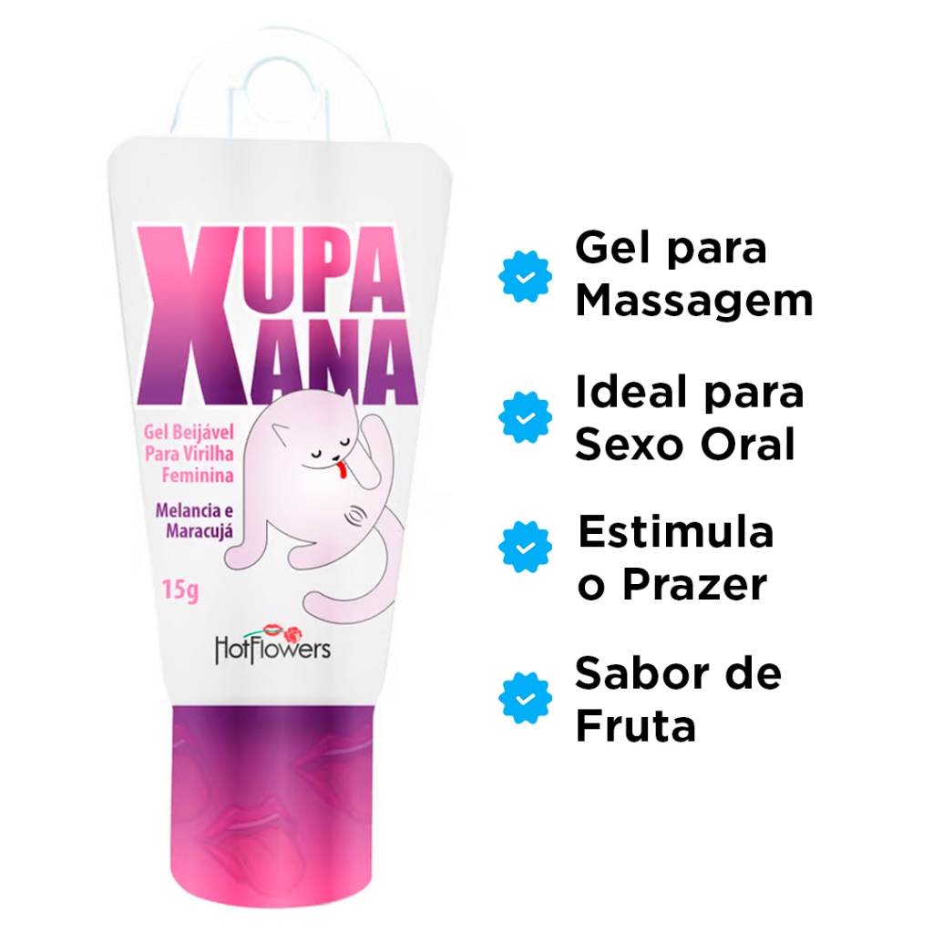 Gel Excitante Beijável Lubrificante Íntimo Xupa Xana 15g - Hot Flowers |  Shopee Brasil