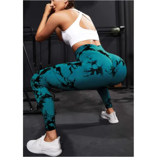 Leggings De Ginástica Tie Dye Sem Costura De Alta Elasticidade Com Controle De Barriga e Levanta Bumbum TAMANHO ÚNICO
