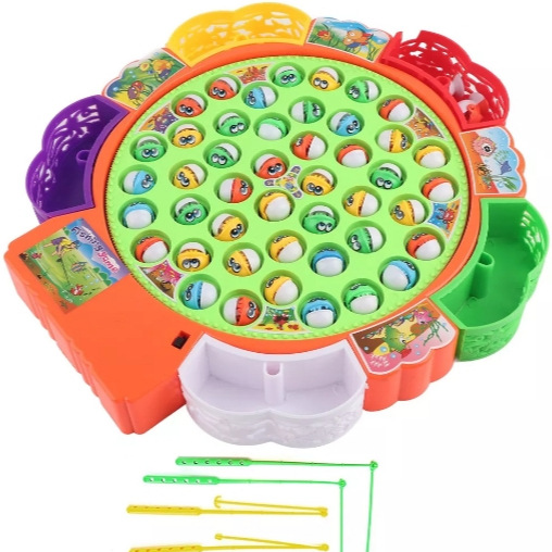 Brinquedo Jogo Infantil Pescaria Pega Peixe Pesca Maluca Musica 45/24/15 PEIXES para Crianças Barato