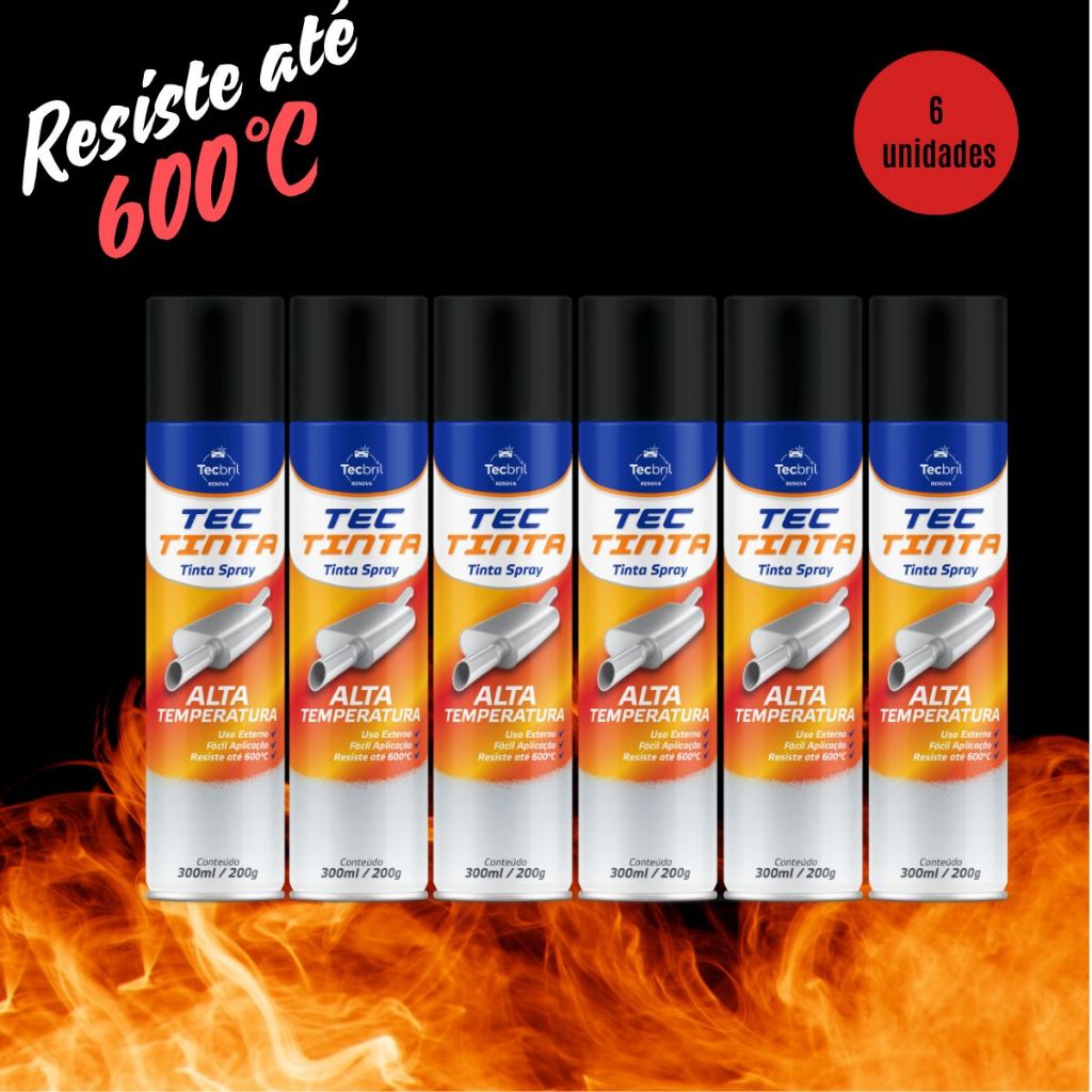 Tinta Spray Alta Temperatura Paint Color 6 Unidades