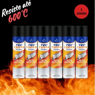 Tinta Spray Alta Temperatura Paint Color 6 Unidades