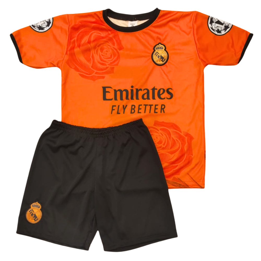 Kit Infantil Real Madrid Futebol Galáticos Jude Bellingham - Cor Laranja