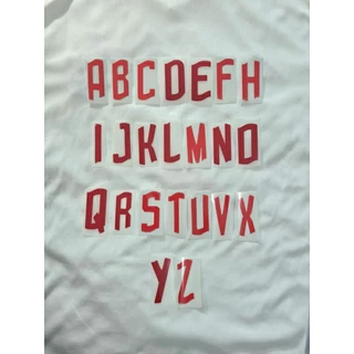 Letras Vermelhas Para Personalização Camisa Branca Seu Nome Arrascaeta Gabigol Pedro