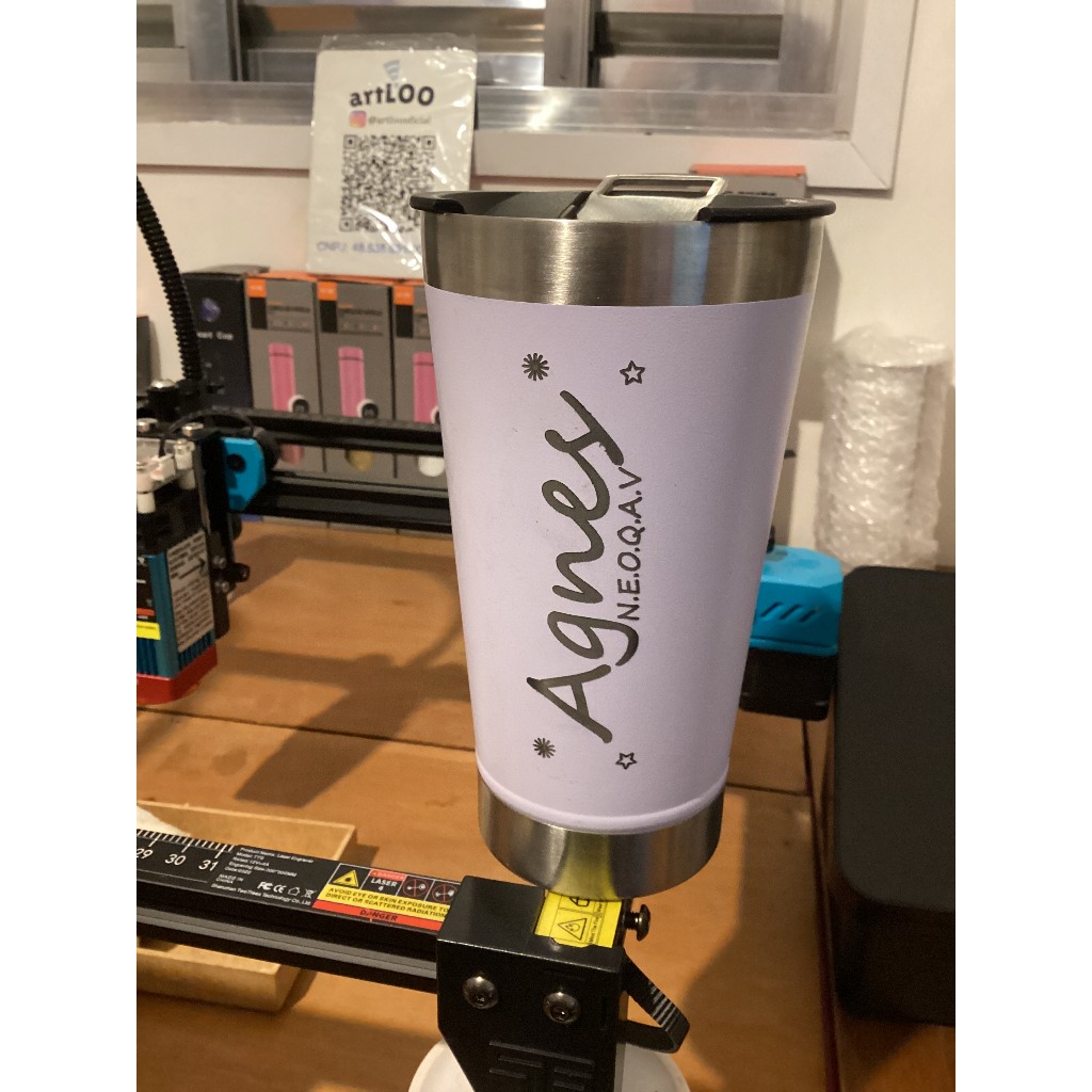 Copo Térmico Personalizado a Laser -Seu Nome - LOGO - PRESENTE - Copo Térmico 473ml - NOVIDADE