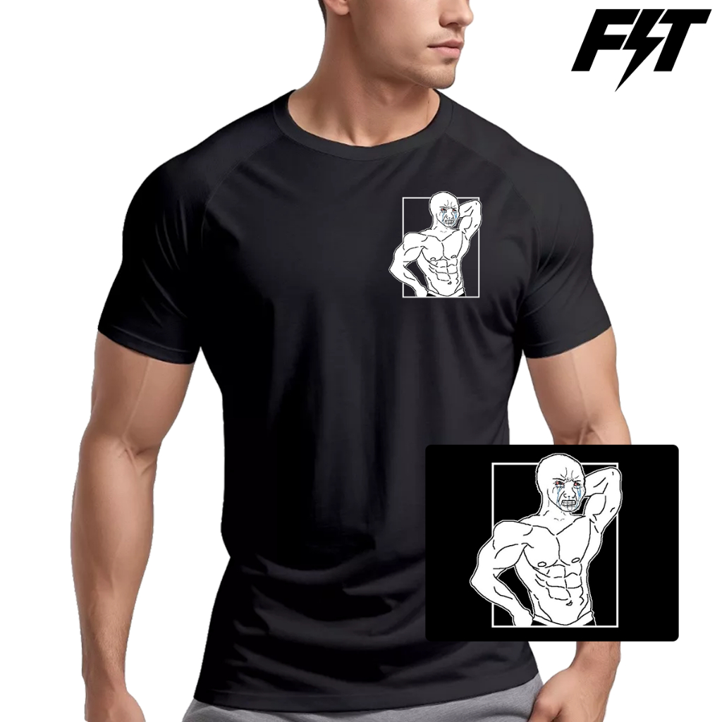 Camiseta Dry Fit Masculina Sad Wojak Meme Treino Academia Musculação ...