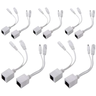 Kit 5 Par De Cabo Adaptador Poe Injetor E Separador