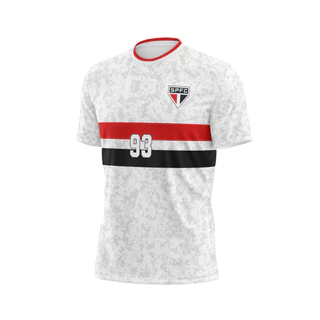Camisa do São Paulo Oficial Branca Domain 93 Plus Size Licenciada Original