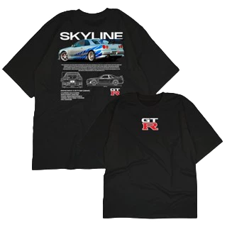 Camiseta Camisa Skyline GTR Bryan O'conner 100% algodão Frente E Verso