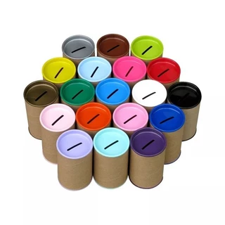 100 Cofres , cofrinho , porta moedas para personalizar (papelão) 9.5 CM DE ALTURA DIAMETRO 6 CM em Oferta na Shopee