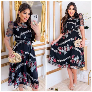 VESTIDO EVANGÉLICO EM TULE BORDADO