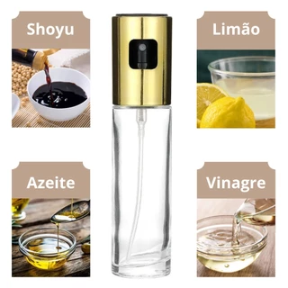 KIT 2 Spray Borrifador Pulverizador Azeite Vinagre em Vidro Spray de Azeite 100ml Inox Promoção