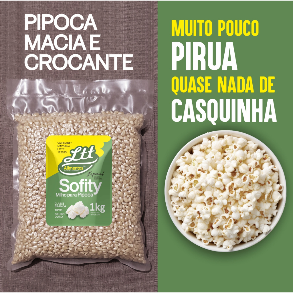 PIPOCA BRANCA MILHO ESPECIAL 1 KILO
