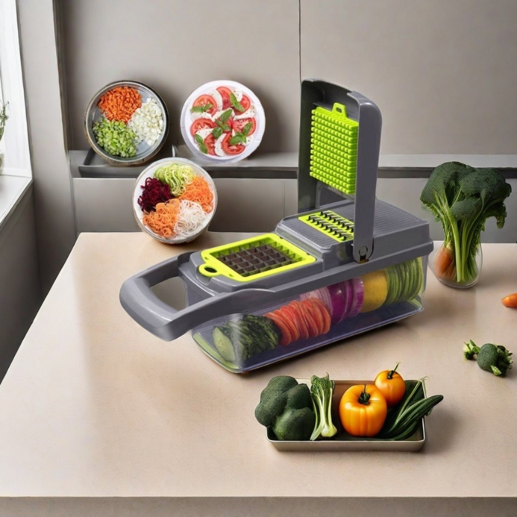 Cozinha Slicer Aço Inox 12 em 1 Fatiador Cortador Ralador De Legumes ...