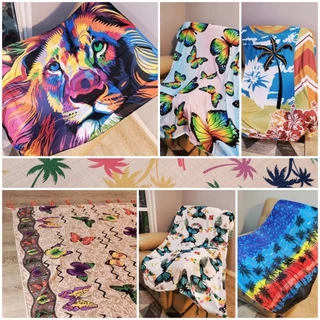 Canga De Praia Estampado Com Franjas Multicoloridas Com Variações De Estampas Escolher/Saida De Praia