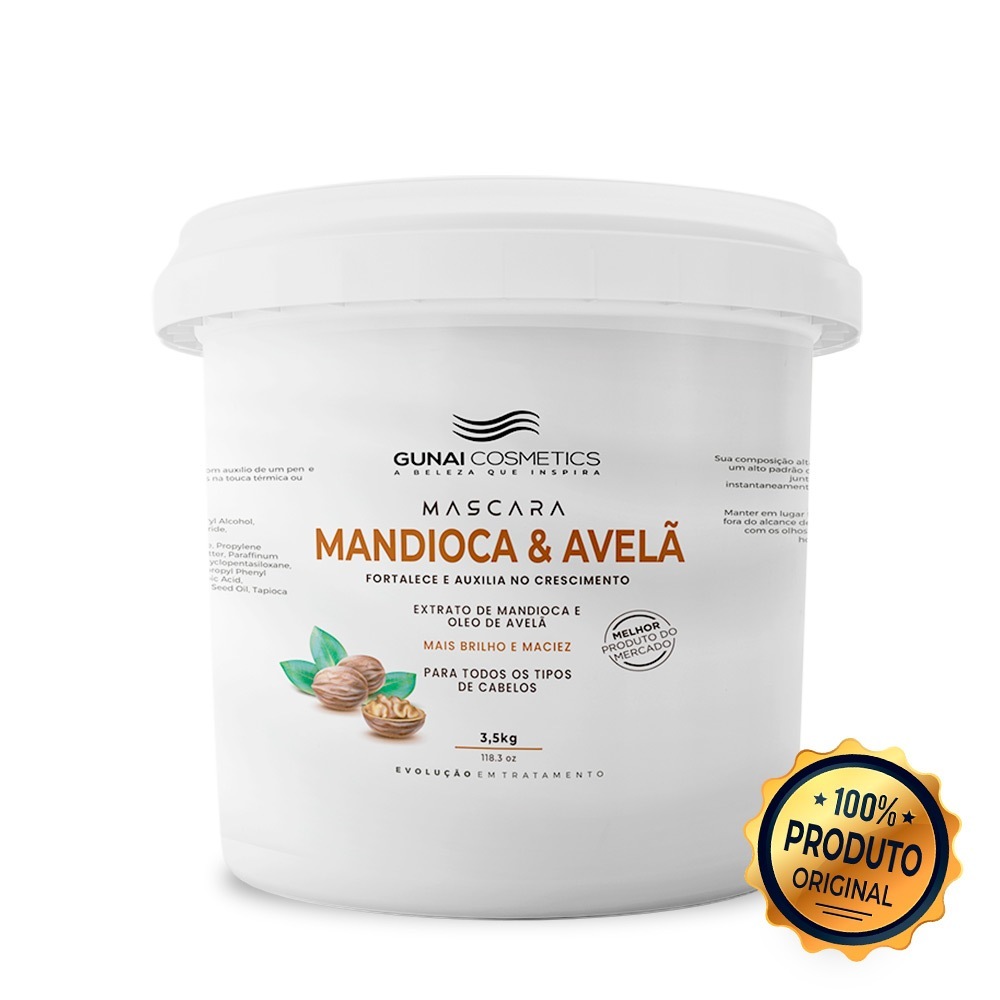 Máscara de tratamento Mandioca e Avelã Gunai Professional Poderosa Hidratação 3,5