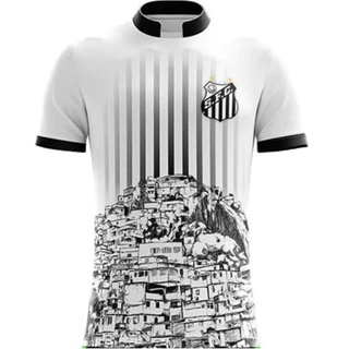Camiseta Camisa de Time Personalizada Santos Unissex de Futebol do Peixe+NOME