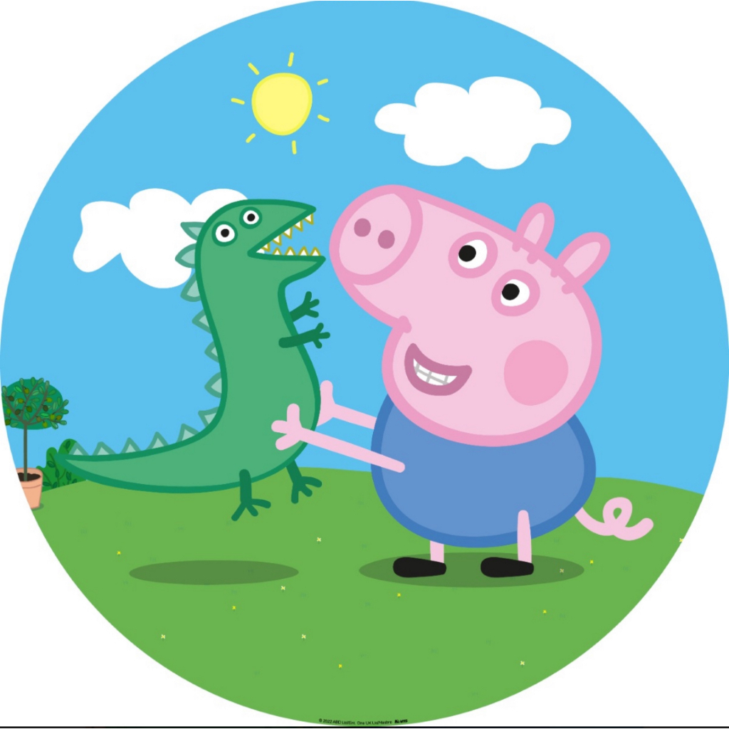 Painel Redondo George Pig Peppa em Tecido Com Elástico Festas Decoração ...